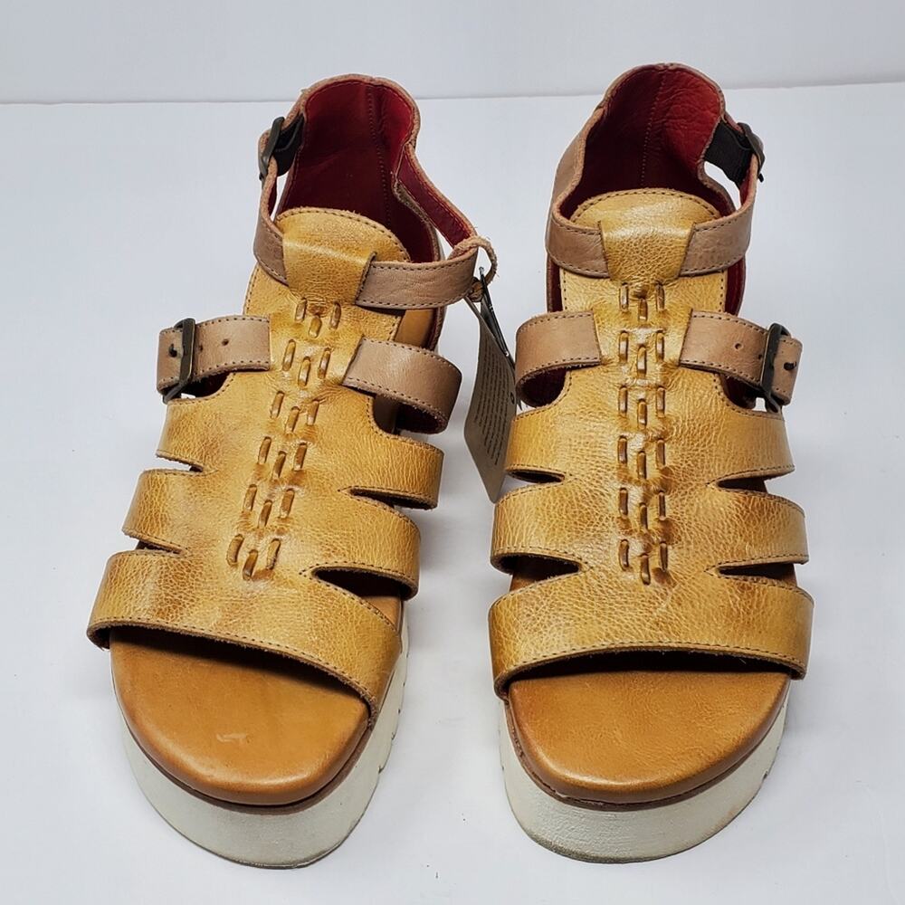 Bed Stu Ada Cage Platform leather distressed sandal Size 8 - No Box NEW - Picture 8 of 15
